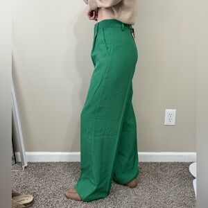Cider Kelly green wide leg trousers, size medium